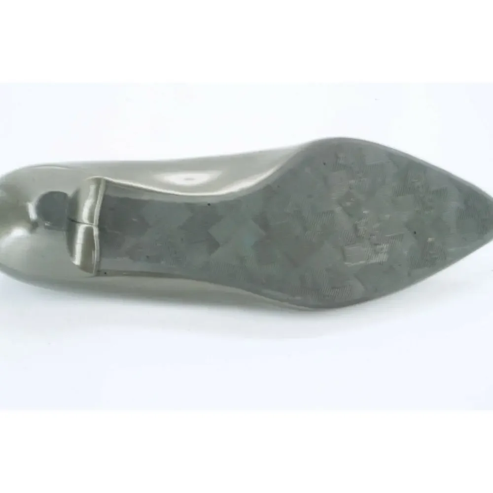 RON WHITE Pewter Michelle Kitten Heels Pumps Size 36 New $395 All Day Italian